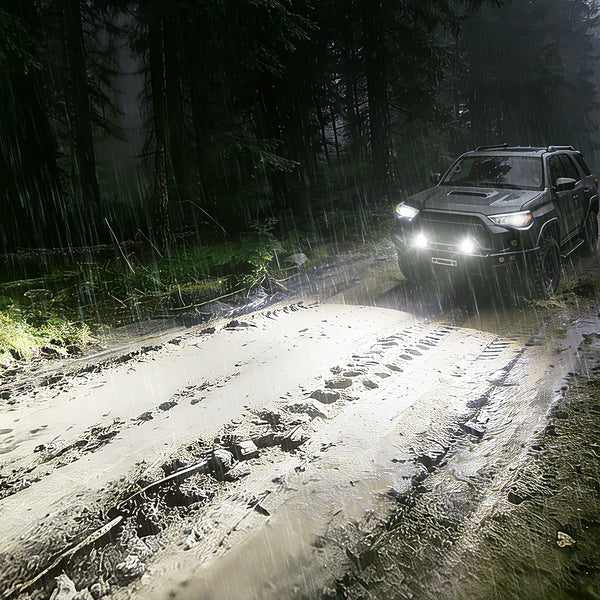 AUXITO X-Plore 1 Series | 7-inch LED Auxiliary Spot/Driving Combo Light with Switchback DRL, 6000K White