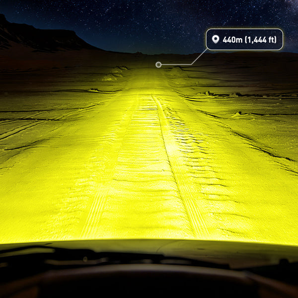 AUXITO X-Plore 1 Series | 7" Round Off-Road LED Auxiliary Spot/Driving Light (Combo) with Switchback DRL - 3000K Amber