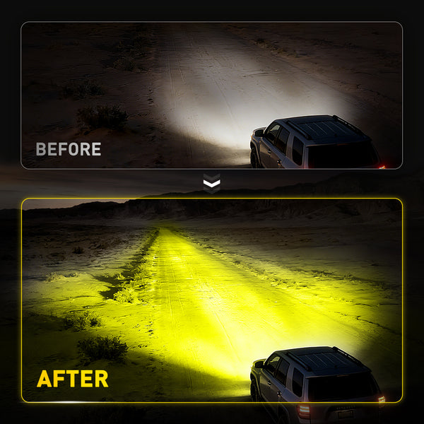 AUXITO X-Plore 1 Series | 7" Round Off-Road LED Auxiliary Spot/Driving Light (Combo) with Switchback DRL - 3000K Amber