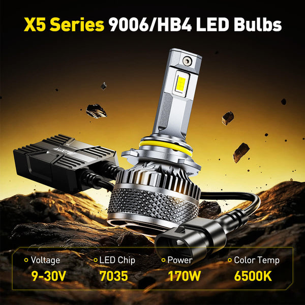 AUXITO X5 Series 9006/HB4 LED Headlight Bulbs, 32000LM 170W