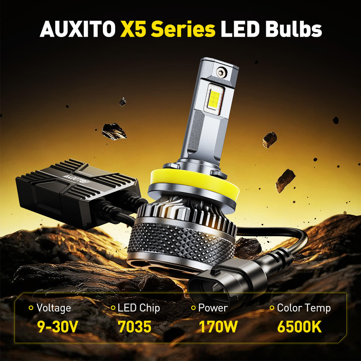 AUXITO X5 Series H11/H8/H9 LED Headlight Bulbs, 32000LM 170W