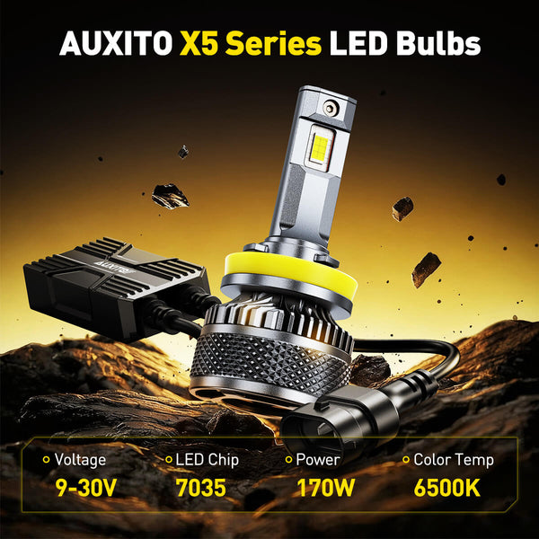 AUXITO X5 Series H11/H8/H9 LED Headlight Bulbs