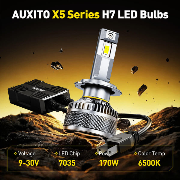 AUXITO X5 Series H7 LED Headlight Bulbs, 32000LM 170W