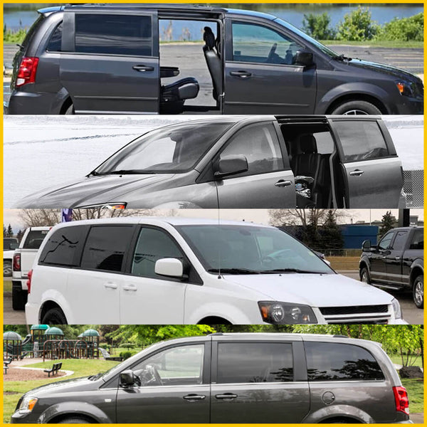 SPARKWHIZ Front Left B-Pillar Applique For 2008-2020 Dodge Grand Caravan & 2008-2016 Chrysler Town & Country - Black ABS