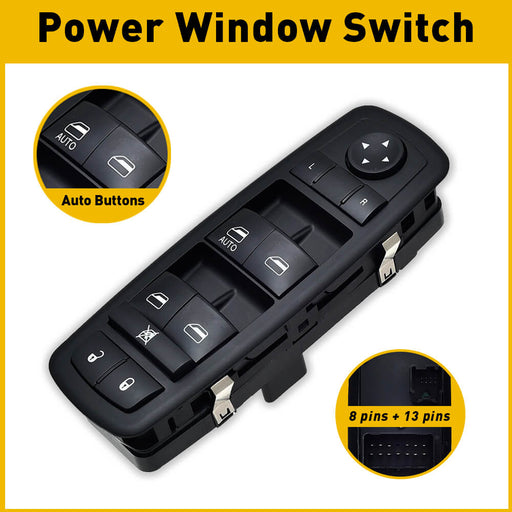 Driver Side Master Power Window Switch For 2011-2017 Dodge Journey - Black