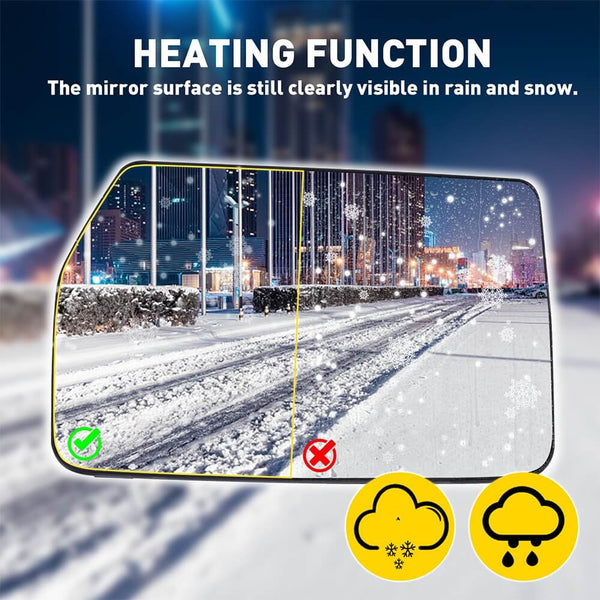 Car Rearview Side Heated Mirror Glass for 2004-2010 Ford F150, 2006-2008 Lincoln Mark LT