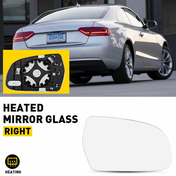 Car Rearview Side Heated Mirror Glass for Audi A3 A4 A5 S4 S5, Left and Right Side
