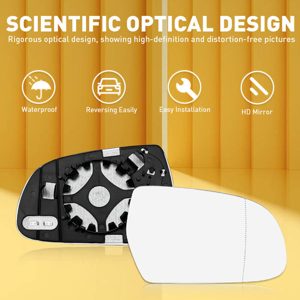 Car Rearview Side Heated Mirror Glass for Audi A3 A4 A5 S4 S5, Left and Right Side