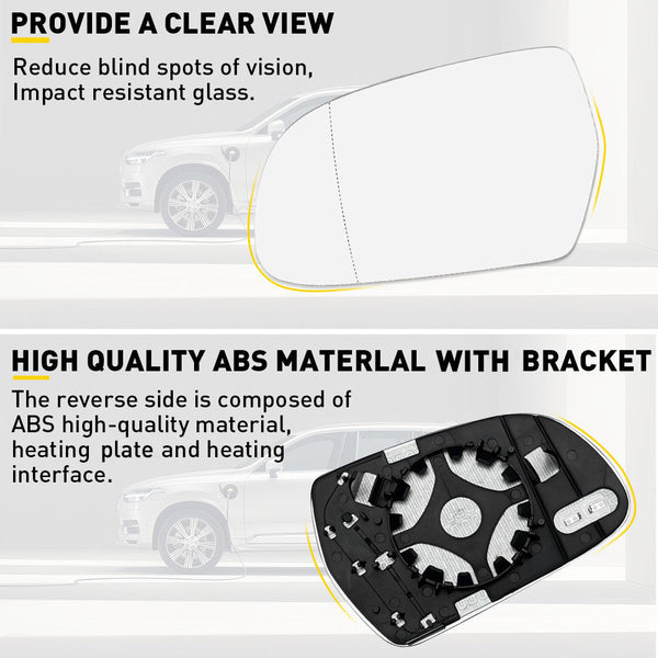 Car Rearview Side Heated Mirror Glass for Audi A3 A4 A5 S4 S5, Left and Right Side