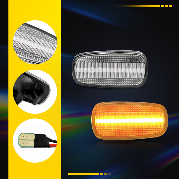 Clear Dynamic LED Side Marker Light for Lexus SC430/IS300 2001-2005, Front Bumper