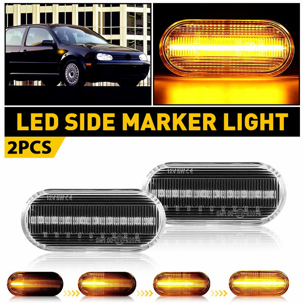 Clear Dynamic LED Side Marker Light for VW Golf MK4/Jetta/Passat, Front Fender