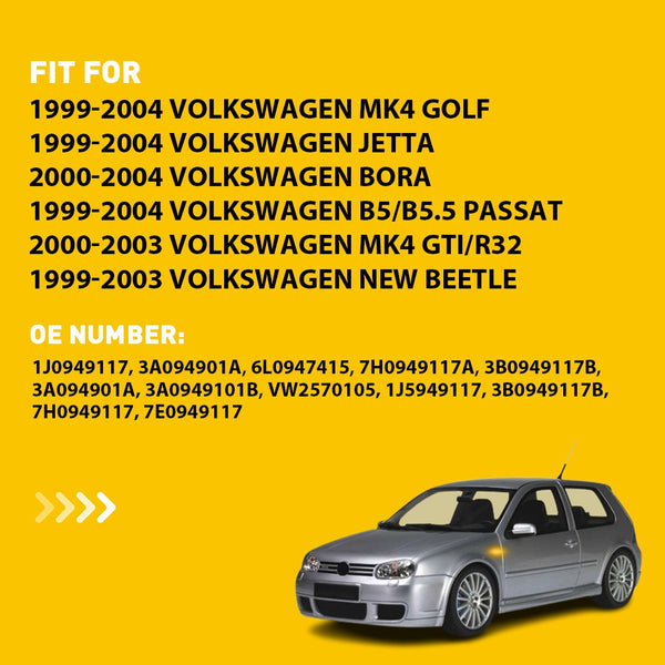 Clear Dynamic LED Side Marker Light for VW Golf MK4/Jetta/Passat, Front Fender