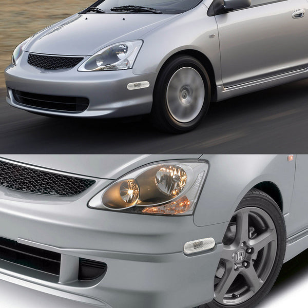 Clear LED Side Marker Light Housing for Honda Civic 2002-2005, Front/Rear