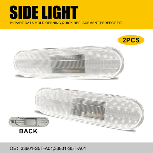 Clear LED Side Marker Light Housing for Honda Civic 2002-2005, Front/Rear