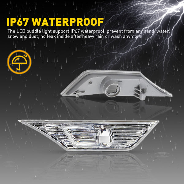 Clear LED Side Marker Light with Bulbs for Honda Civic 2016-2021, Front Bumper