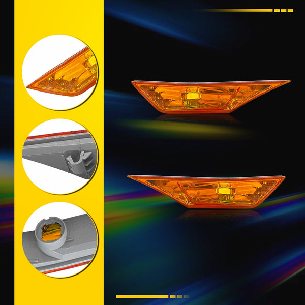 Clear LED Side Marker Light with Bulbs for Honda Civic 2016-2021, Front Fender