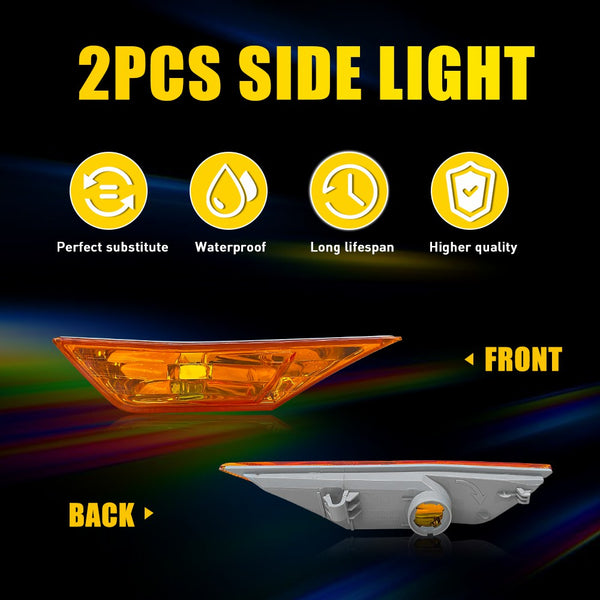 Clear LED Side Marker Light with Bulbs for Honda Civic 2016-2021, Front Fender