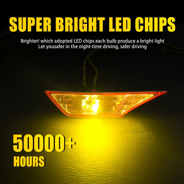 Clear LED Side Marker Light with Bulbs for Honda Civic 2016-2021, Front Fender