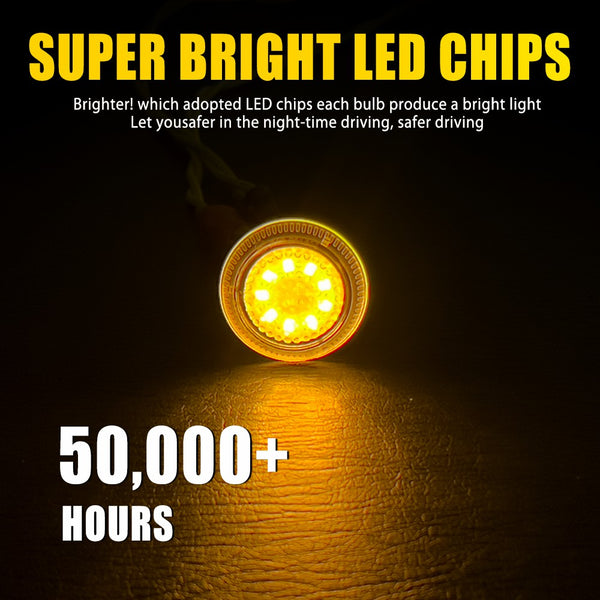 Clear Lens Amber LED Side Marker Light for Ford Transit Connect 2010-2021, Front