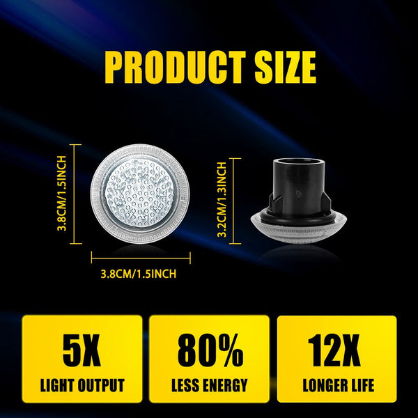 Clear Lens Amber LED Side Marker Light for Ford Transit Connect 2010-2021, Front