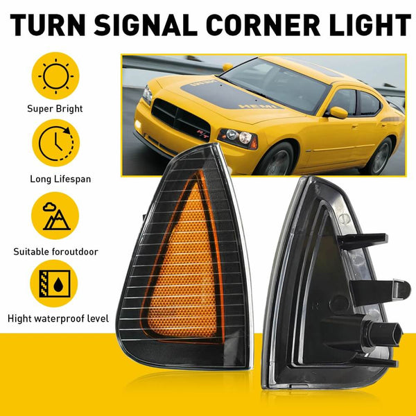 Corner Light Turn Signal Light for 2006 Dodge Charger Daytona, 2006-2007 Charger Base, 2006-2010 Dodge Charger (with Halogen Bulb)