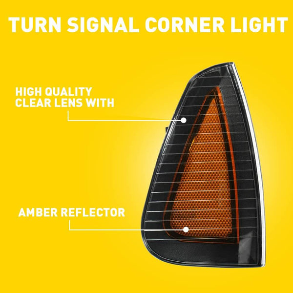 Corner Light Turn Signal Light for 2006 Dodge Charger Daytona, 2006-2007 Charger Base, 2006-2010 Dodge Charger (with Halogen Bulb)