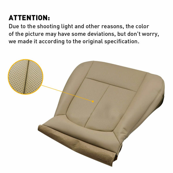 Driver Side Bottom Perforated Leather Seat Cover Fits 2011 - 2016 Ford F250 / F350 / F450 / F550