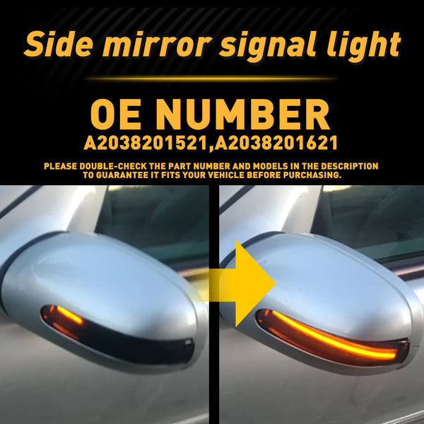 Dynamic LED Side Mirror Turn Signal Light For 2000-2007 Mercedes Benz C W203/C T-Modell/CL 203