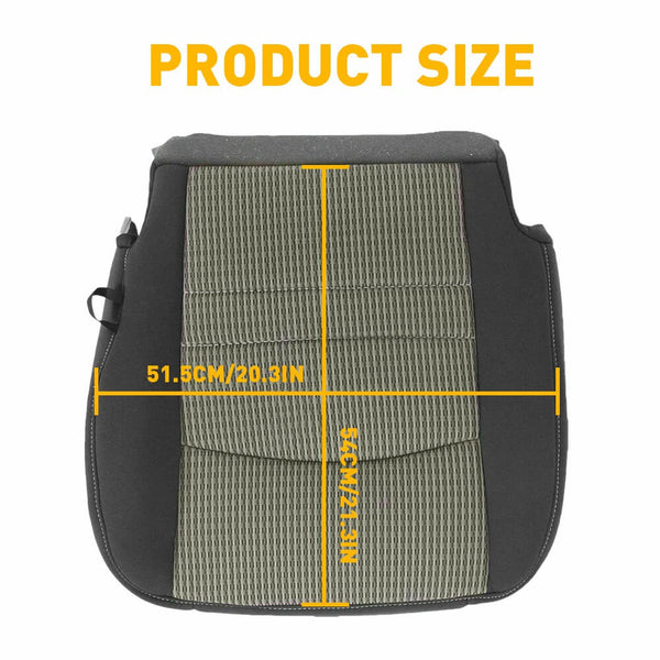 thumbnail interactive-video image 1 of Gray Cloth Seat Cover Set For 2009-2012 Dodge Ram 1500-5500 – Driver Side Bottom & Top, OEM Style 1 of 2