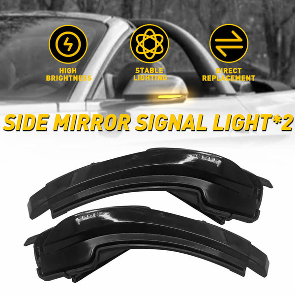 For 2015-2022 Ford Mustang LED Side Mirror Turn Signal Light Lamps with Dynamic Amber Lighting