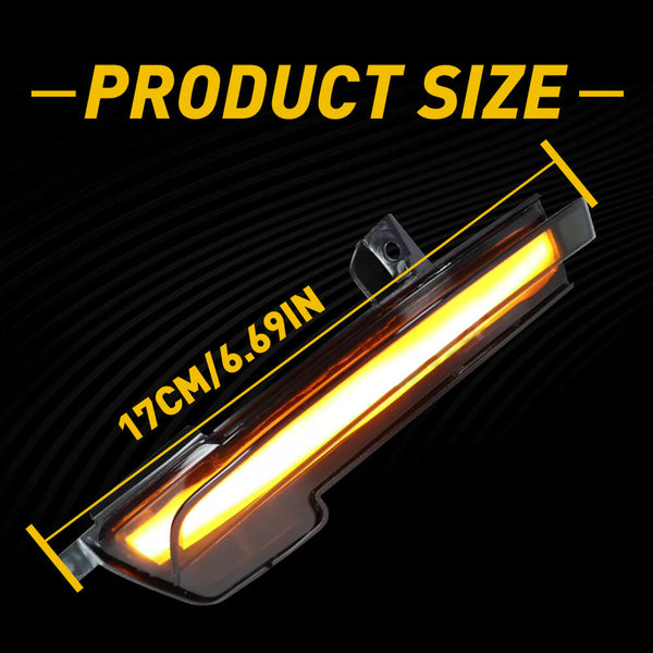 For 2015-2022 Ford Mustang LED Side Mirror Turn Signal Light Lamps with Dynamic Amber Lighting