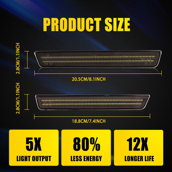 Front LED Side Marker Light for Dodge Challenger 2015-2022, Dynamic