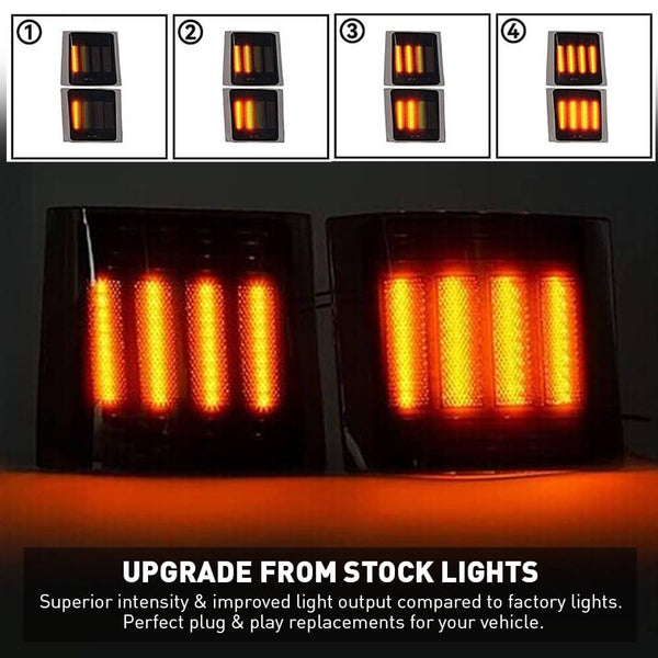 Full LED 4PC Dynamic Amber Corner Light Side Marker Lights For 94-99 Chevrolet C/K 1500 2500 3500, 95-99 Tahoe, 1994 Blazer
