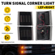 Full LED 4PC Dynamic Amber Corner Light Side Marker Lights For 94-99 Chevrolet C/K 1500 2500 3500, 95-99 Tahoe, 1994 Blazer