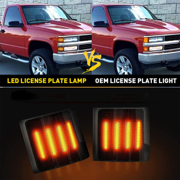 Full LED 4PC Dynamic Amber Corner Light Side Marker Lights For 94-99 Chevrolet C/K 1500 2500 3500, 95-99 Tahoe, 1994 Blazer