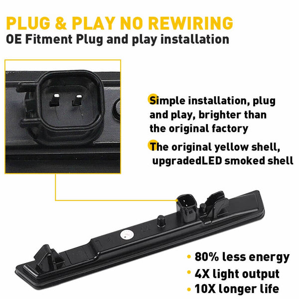 Full LED Side Marker Lights for 2018-2022 Dodge Challenger SRT, R/T Widebody Models, Smoke Shell Front & Rear Bumper