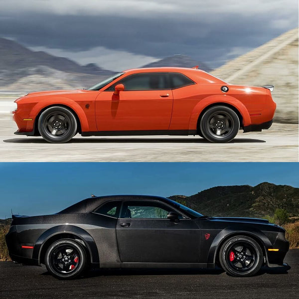 Full LED Side Marker Lights for 2018-2022 Dodge Challenger SRT, R/T Widebody Models, Smoke Shell Front & Rear Bumper