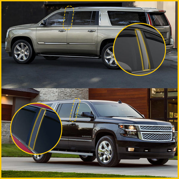 Gloss Black B Pillar Door Trim Molding for 2015-2020 Cadillac, Chevy and GMC