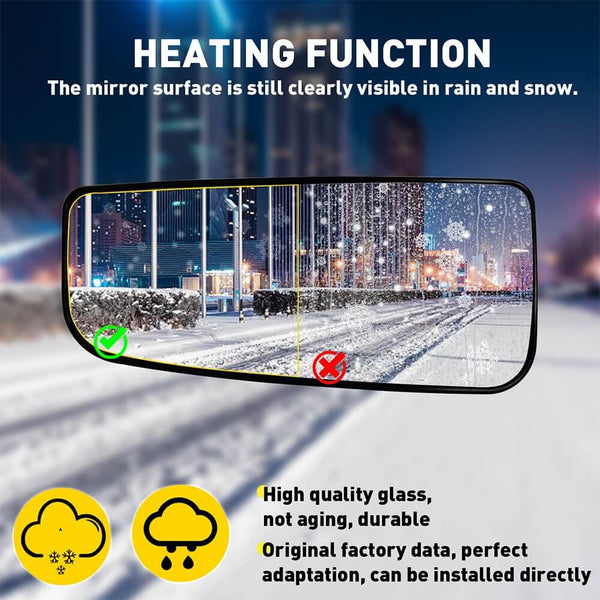 Heated Mirror Glass for 2015-2021 Ford F150 Models, 2017-2022 Ford F250 F350 F450 F550 SD -Upper and Lower Mirror Glass
