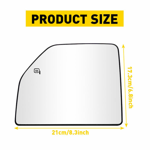 Heated Mirror Glass for 2015-2021 Ford F150 Models, 2017-2022 Ford F250 F350 F450 F550 SD -Upper and Lower Mirror Glass