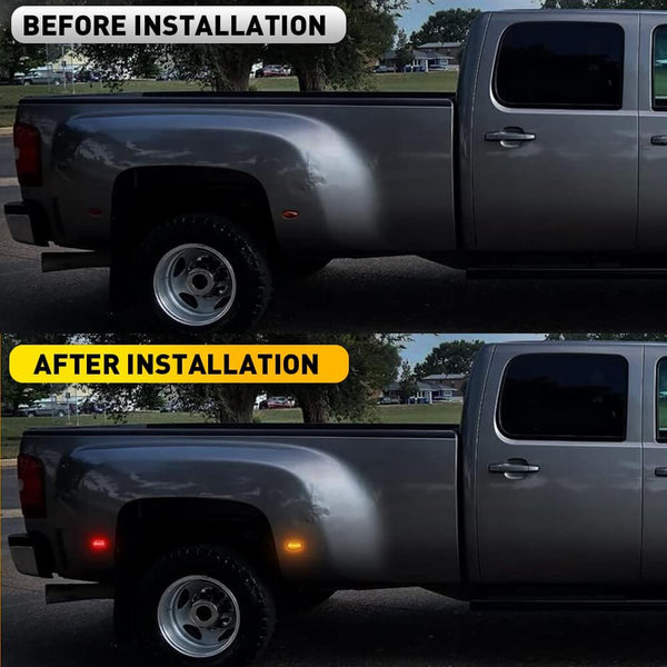 LED Fender Side Marker Light For 1999-2014 Chevrolet Silverado, GMC Sierra 2500HD 3500HD with Dually Bed Model Only