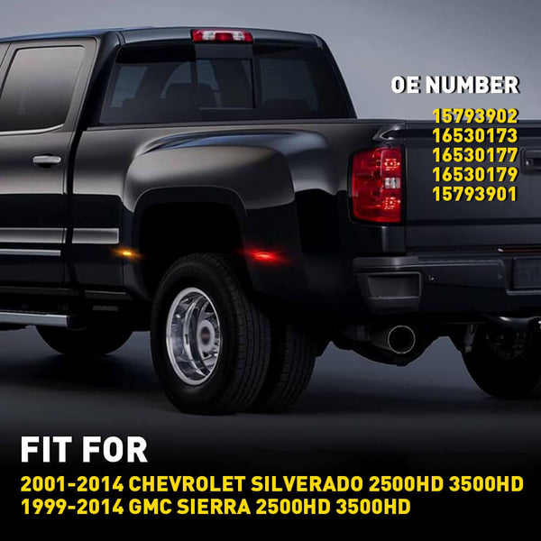 Fenders For GMC Savana 2500 Smoked LED Fender Marker Lights For 2015 Chevy GMC 2500/3500HD - Amber/Red Rear Lights Side Marker Lights For GMC Sierra 2500 HD - Foto 5