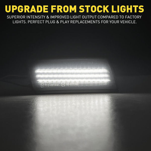 LED Front Side Marker Light Compatible With 2005-2014 Chrysler 300, Smoked Lens 3 Row Beams