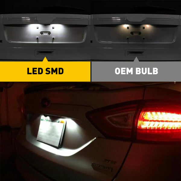 LED License Plate Light Compatible with Ford C-Max Edge Ecosport Ranger Transit, Jaguar XJ XF, 6000K White