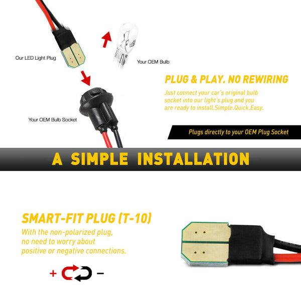 LED License Plate Light For 1996-2022 Toyota 4Runner, 2001-2022 Toyota Sequoia 6000K White