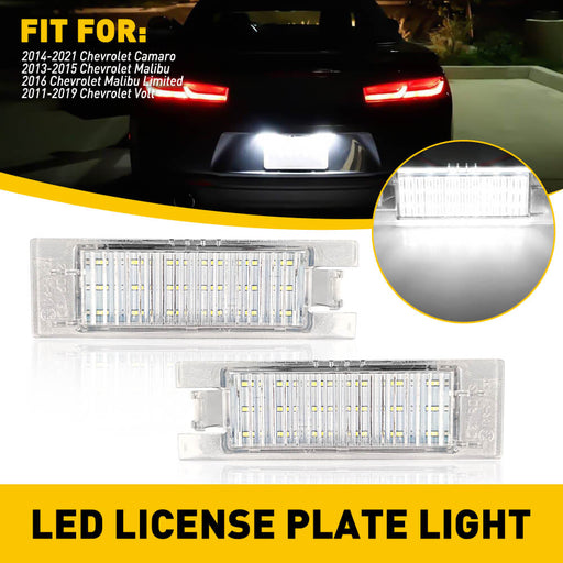 LED License Plate Light For Chevrolet 2014-2021 Camaro, 2013-2015 Malibu, 2016 Malibu Limited and 2011-2019 Volt 6000K Xenon White