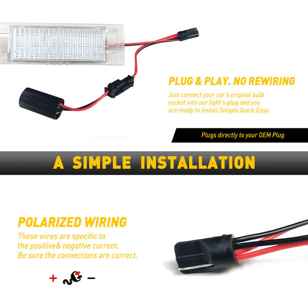 LED License Plate Light For Chevrolet 2014-2021 Camaro, 2013-2015 Malibu, 2016 Malibu Limited and 2011-2019 Volt 6000K Xenon White