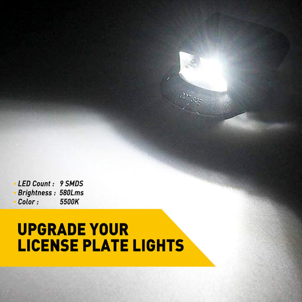 LED License Plate Lights For 1997-2011 Dodge Ram Dakota, 2006-2009 Mitsubishi Raider 6000K White