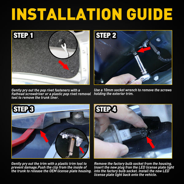 LED License Plate Lights For Toyota Sienna / Corolla, Scion xB / xD 6000K Diamond White