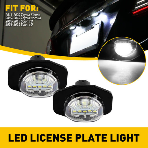 LED License Plate Lights For Toyota Sienna / Corolla, Scion xB / xD 6000K Diamond White
